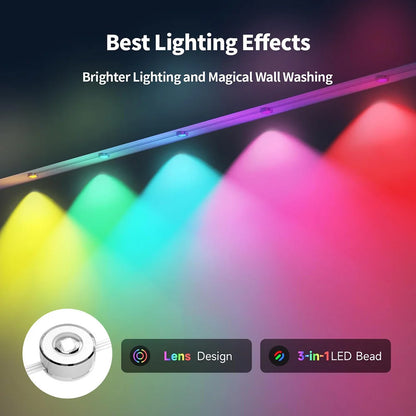 🎅🎄✨Festive Outdoor Glow: Smart RGBIC LEDs Eaves Lights for Year-Round Fun