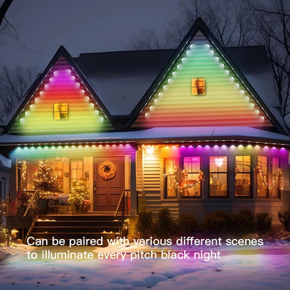 🎅🎄✨Festive Outdoor Glow: Smart RGBIC LEDs Eaves Lights for Year-Round Fun