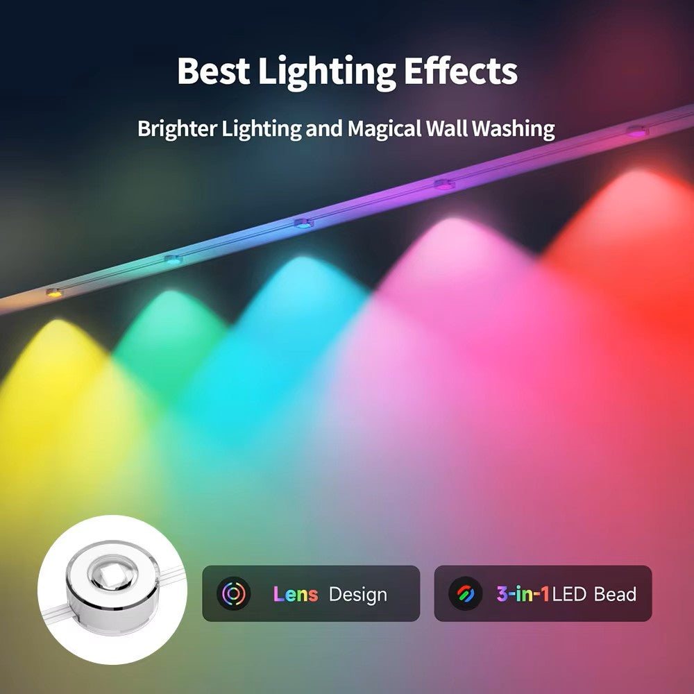 🎅🎄✨Festive Outdoor Glow: Smart RGBIC LEDs Eaves Lights for Year-Round Fun