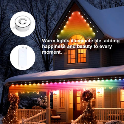 🎅🎄✨Festive Outdoor Glow: Smart RGBIC LEDs Eaves Lights for Year-Round Fun