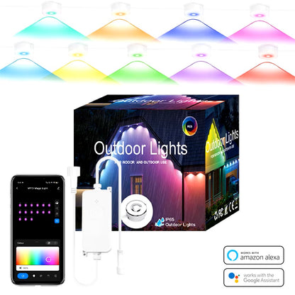 🎅🎄✨Festive Outdoor Glow: Smart RGBIC LEDs Eaves Lights for Year-Round Fun